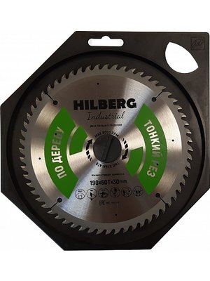 Диск пильный Hilberg Industrial Дерево тонкий рез 190х30х60Т HWT192