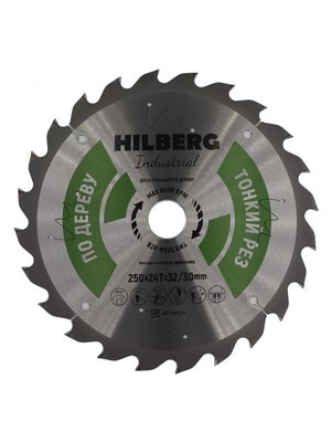 Диск пильный Hilberg Industrial Дерево тонкий рез 250х32/30х24Т HWT253